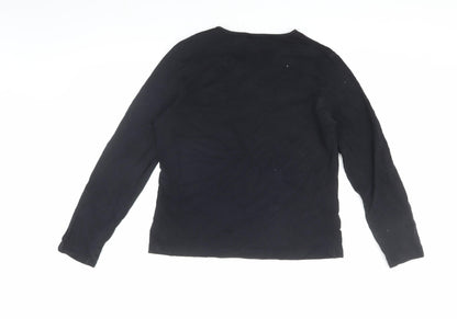 Womens UK Size S Lands' End Black Basic T-Shirt