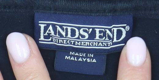Womens UK Size S Lands' End Black Basic T-Shirt