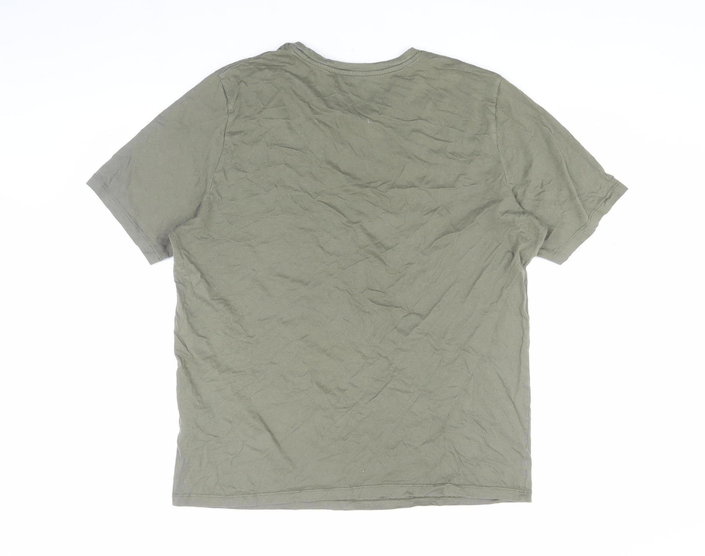 Jack & Jones Men’s Green XL T-Shirt, Cotton, Crew Neck