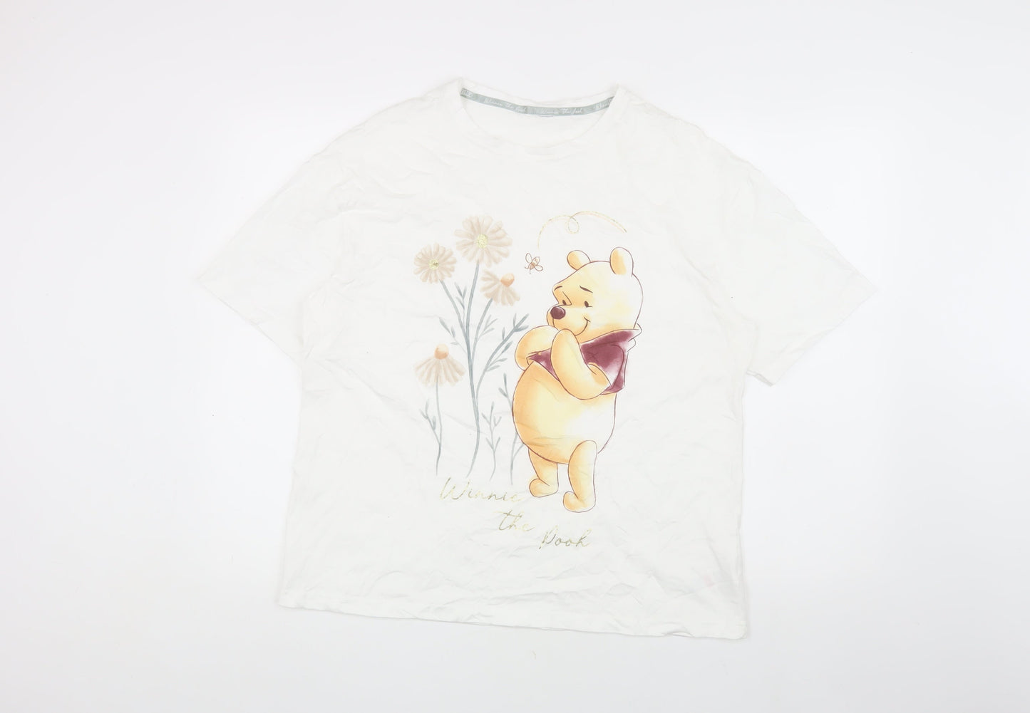 Womens UK Size 8 Disney White Basic T-Shirt