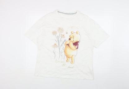 Womens UK Size 8 Disney White Basic T-Shirt