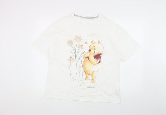 Womens UK Size 8 Disney White Basic T-Shirt