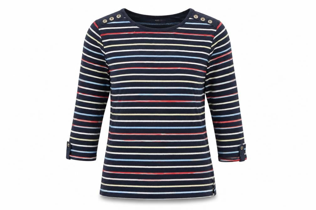 Womens UK Size S Isle Multicoloured Basic T-Shirt
