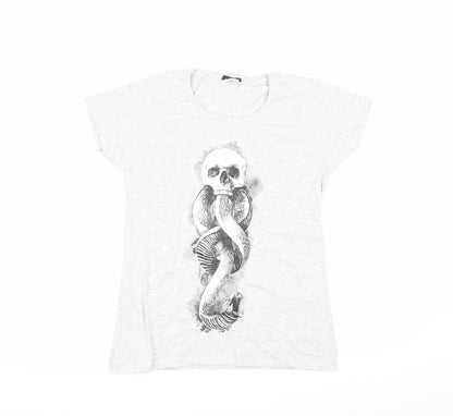 Unisex Adults UK Size S Harry Potter Grey Basic T-Shirt