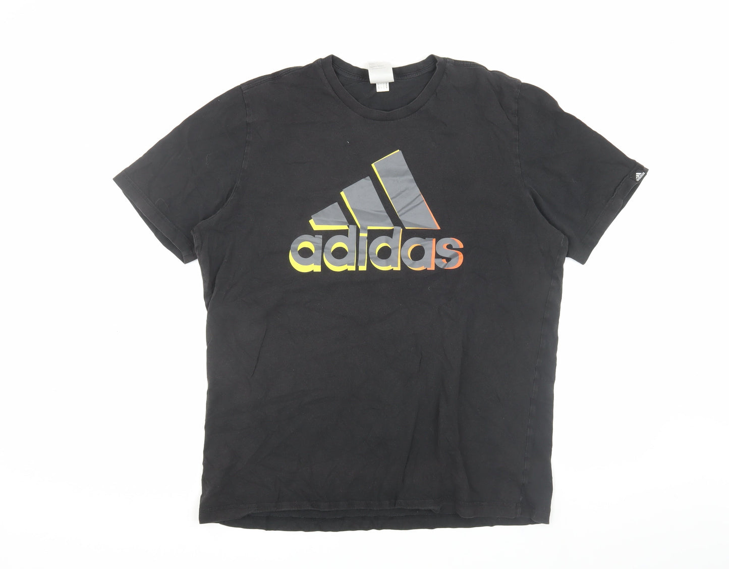 Adidas Men's Black Large Logo T-Shirt