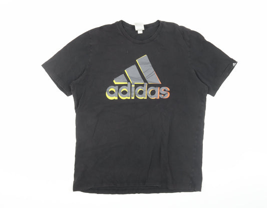 Adidas Men's Black Large Logo T-Shirt