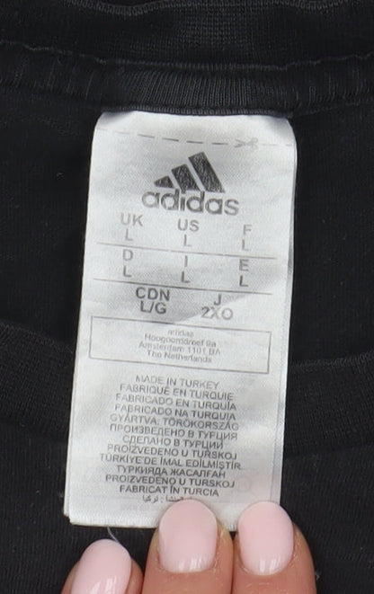 Adidas Men's Black Large Logo T-Shirt