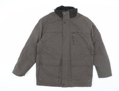 Mens UK Size L Brook Taverner Green Parka Coat