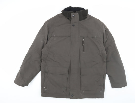 Mens UK Size L Brook Taverner Green Parka Coat