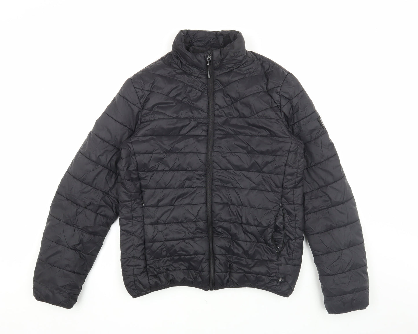 Mens UK Size S Crosshatch Black Puffer Jacket