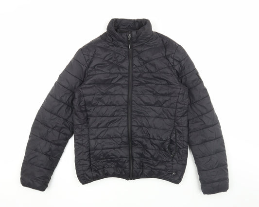 Mens UK Size S Crosshatch Black Puffer Jacket