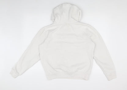 Kappa Unisex White Hoodie M, Cotton Blend, Casual