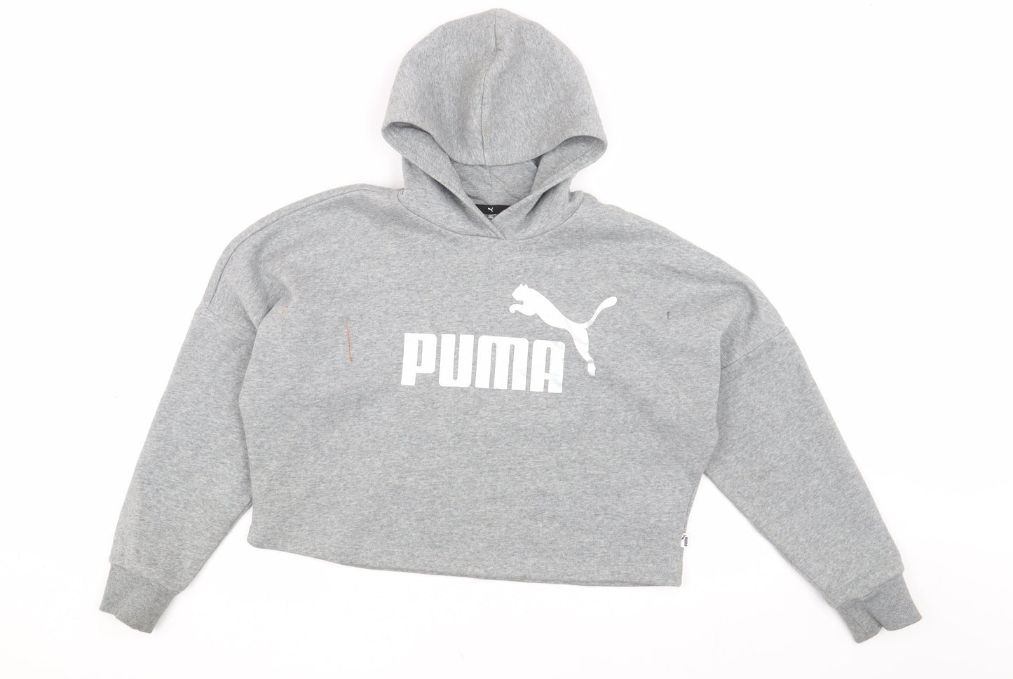 Puma Girls Grey Pullover Hoodie - 11-12 Years, Logo, Casual
