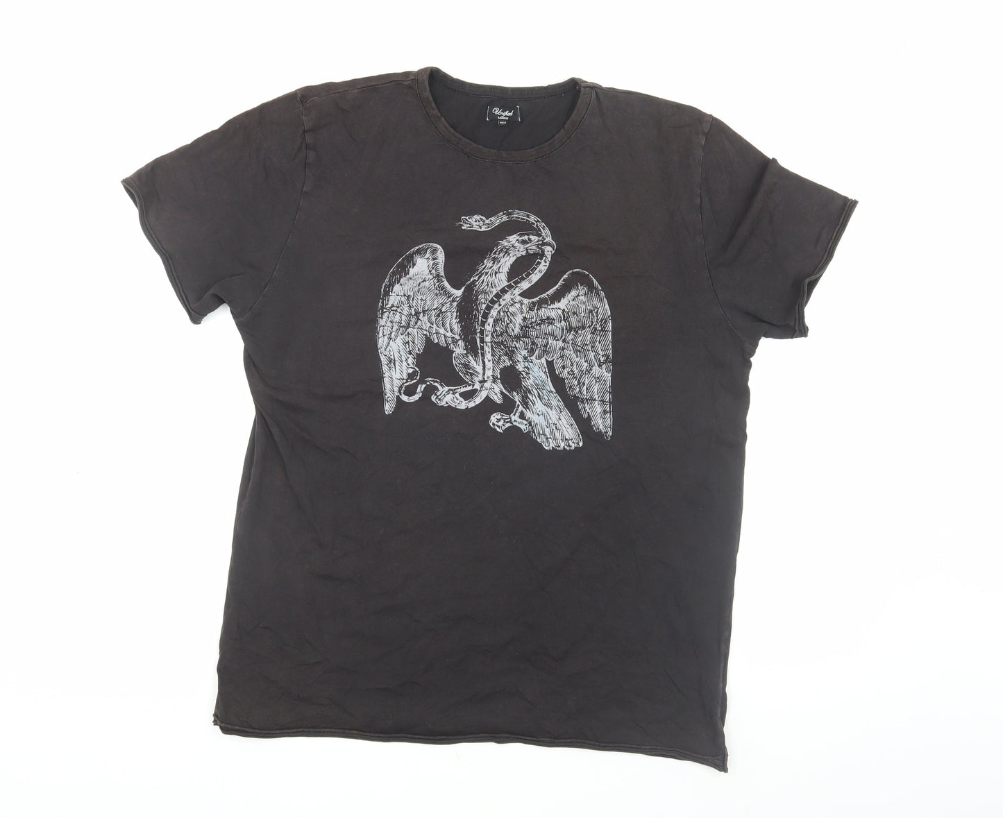 Unified Men's Black Graphic Cotton T-Shirt L