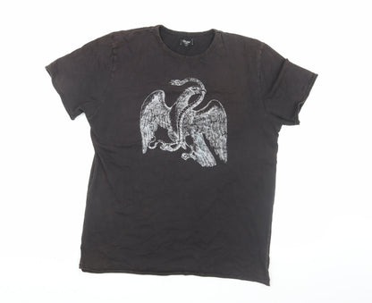 Unified Men's Black Graphic Cotton T-Shirt L