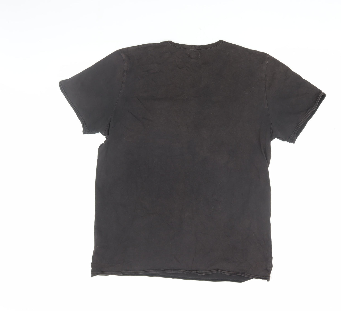 Unified Men's Black Graphic Cotton T-Shirt L