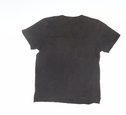 Unified Men's Black Graphic Cotton T-Shirt L