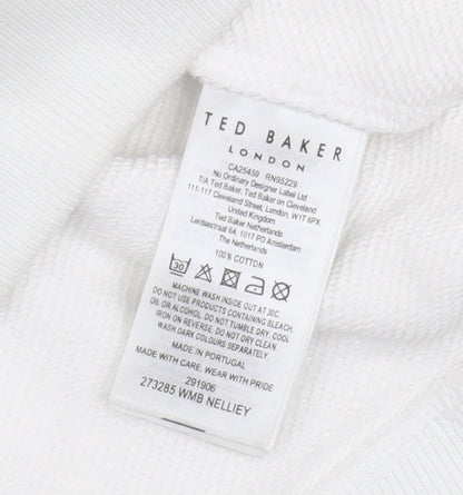 Ted Baker Women's White Pullover Sweatshirt 2XS