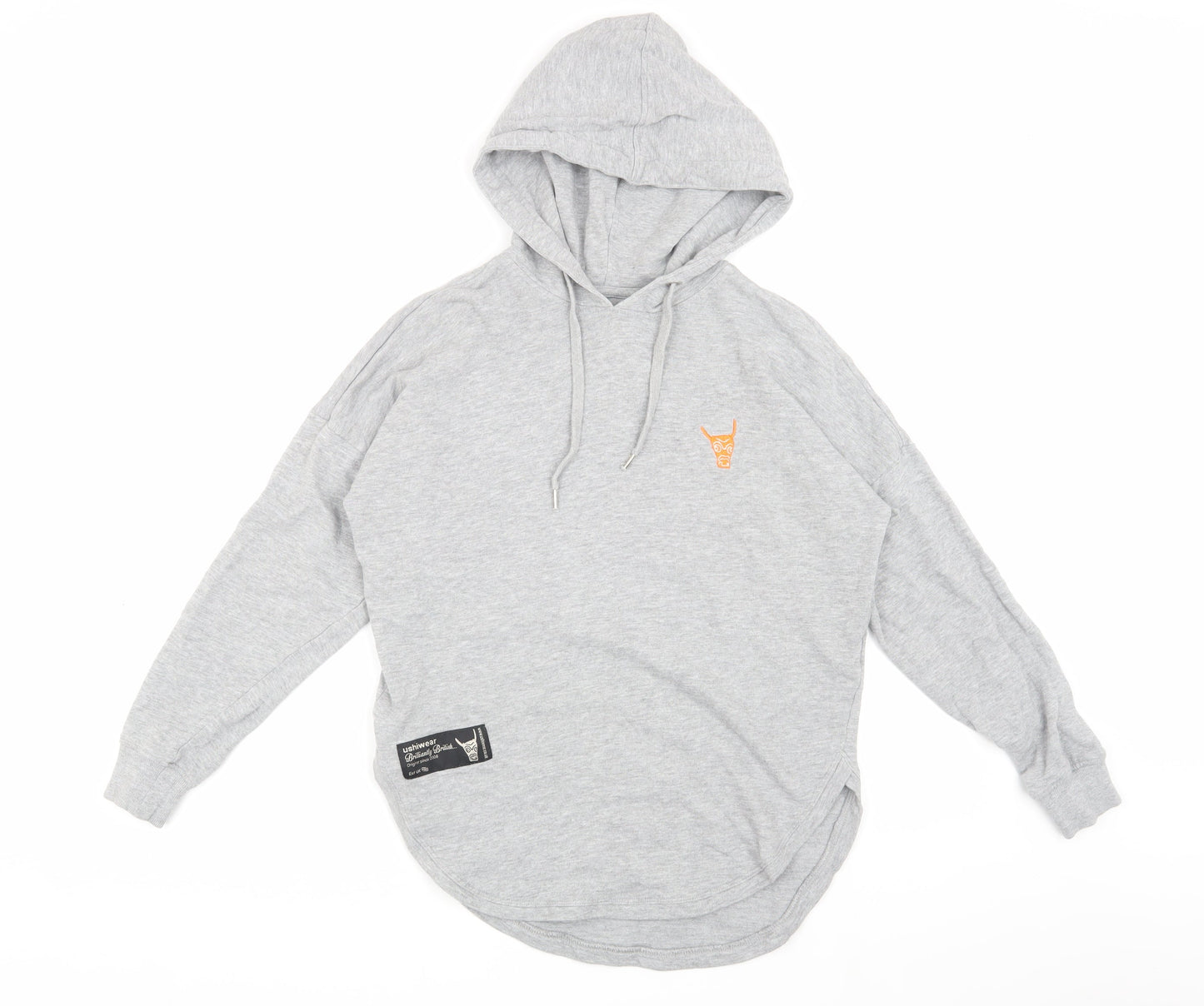 Ushi Men's Grey Pullover Hoodie XS with Logo