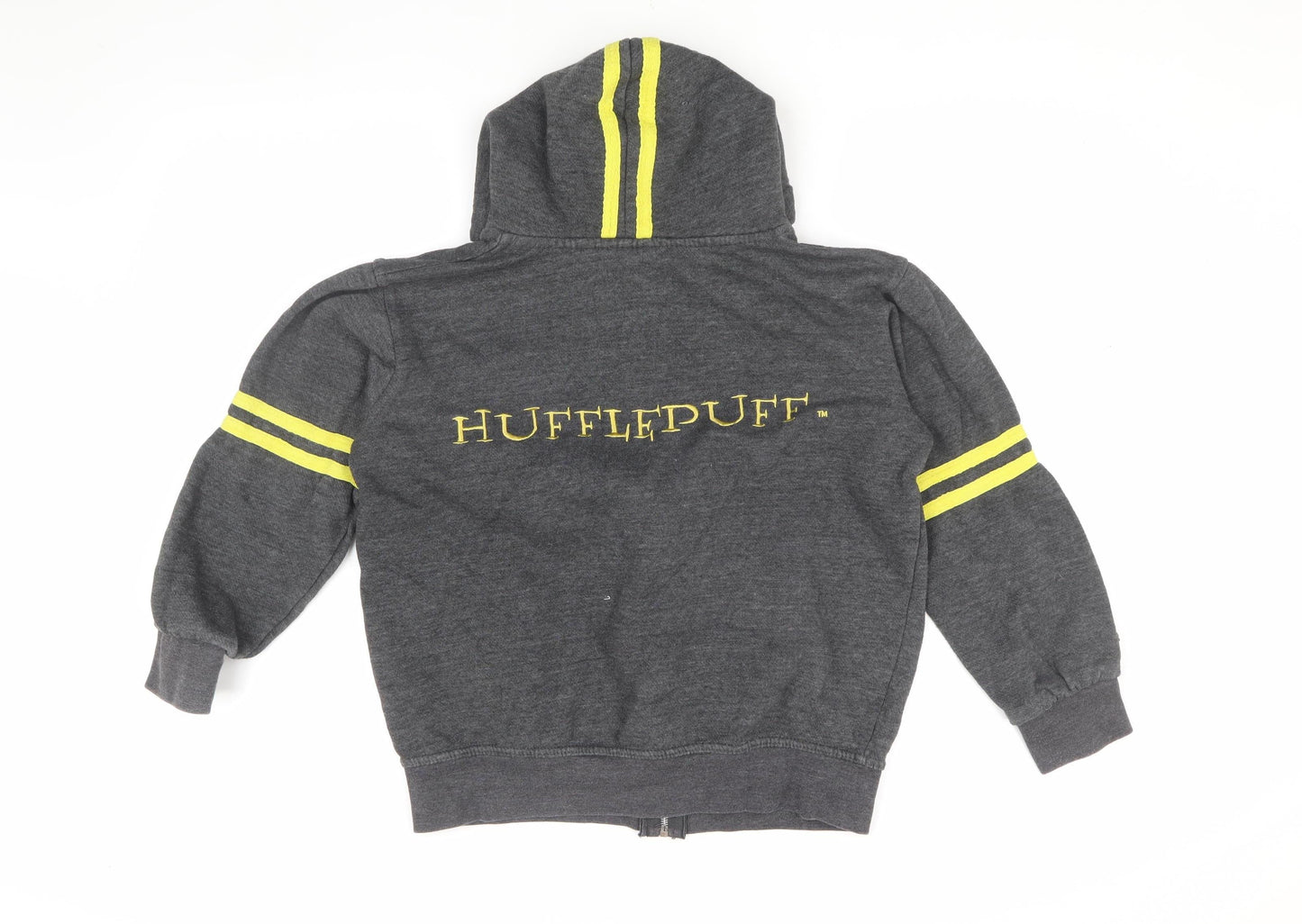 Harry Potter Boys Grey XS Full Zip Hoodie Hufflepuff Design