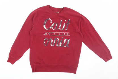 Hollister Women's Red Pullover Sweatshirt Size S