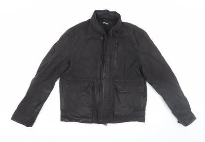 Mens UK Size M DKNY Black Biker Coat