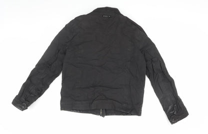 Mens UK Size M DKNY Black Biker Coat