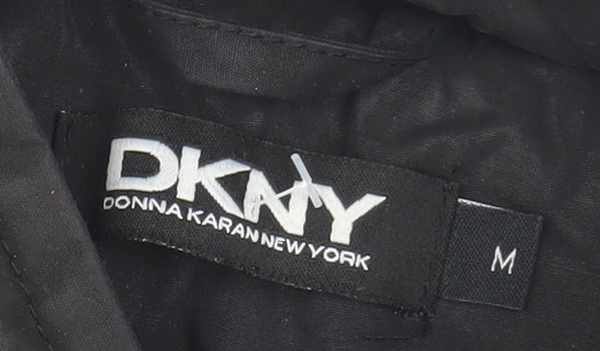 Mens UK Size M DKNY Black Biker Coat