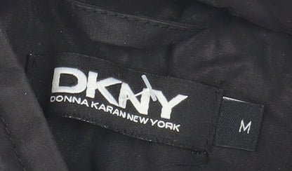 Mens UK Size M DKNY Black Biker Coat