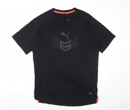 Puma Men's Black Graphic Print T-Shirt L Regular