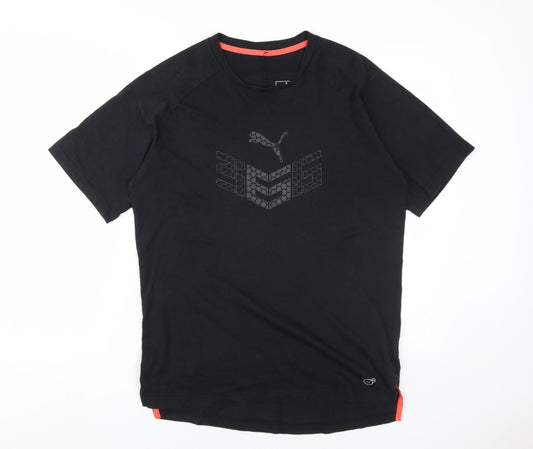Puma Men's Black Graphic Print T-Shirt L Regular