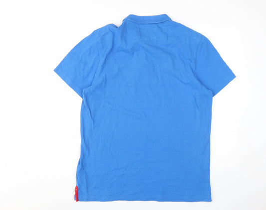 Sportfolio Men's Blue Polo Shirt - L - Rugby Style