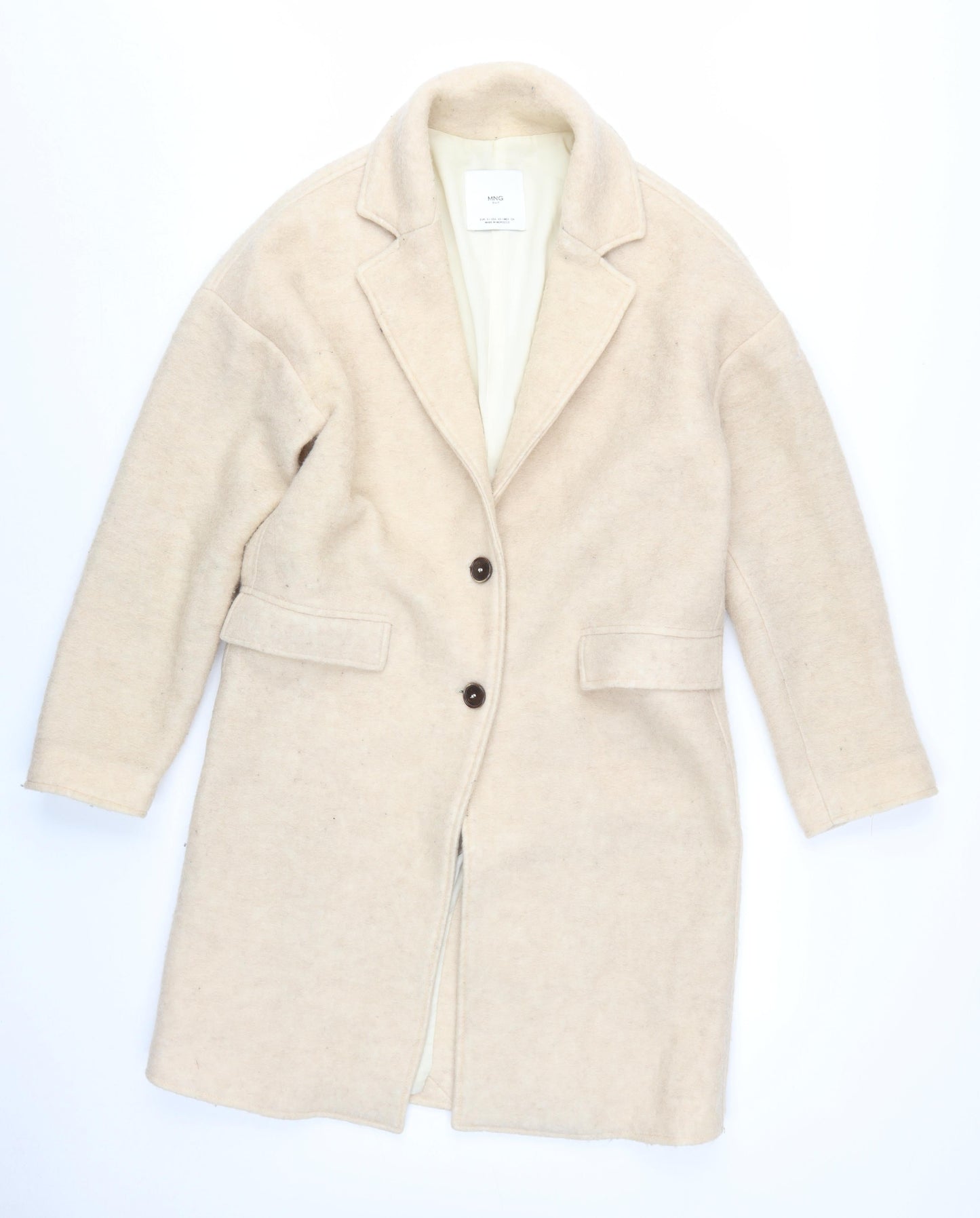 Womens UK Size S MNG Beige Overcoat