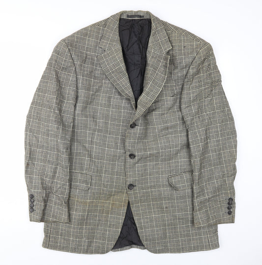 Atelier Torino Men's Grey Check Wool Blazer 41