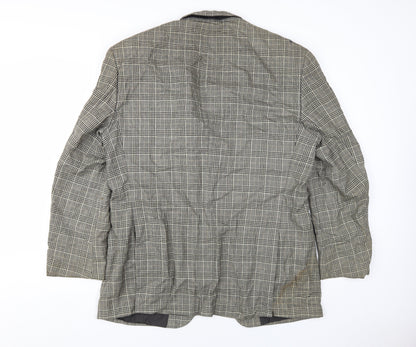 Atelier Torino Men's Grey Check Wool Blazer 41