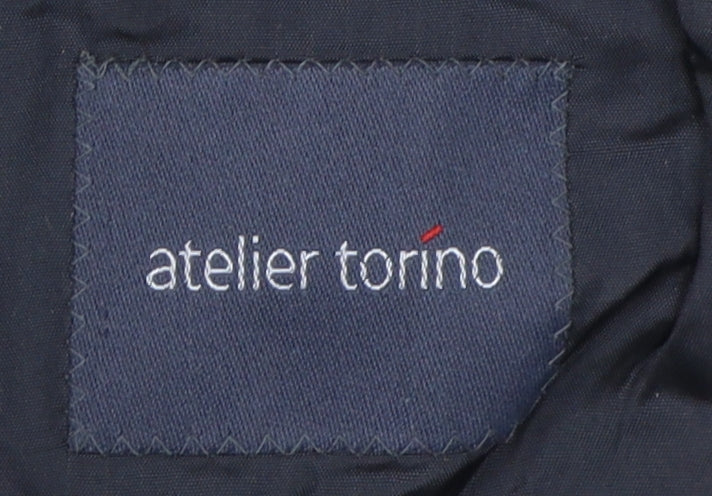 Atelier Torino Men's Grey Check Wool Blazer 41