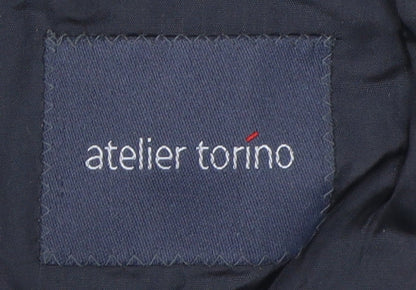 Atelier Torino Men's Grey Check Wool Blazer 41