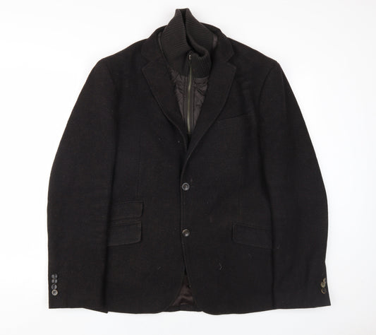 Linea Women's Black Wool Blazer, L, Classic Style