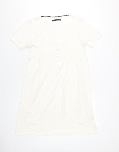 Vero Moda Women’s White Knee Length T-Shirt Dress