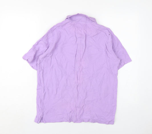 Womens UK Size L Isle Essentials Purple Basic Polo