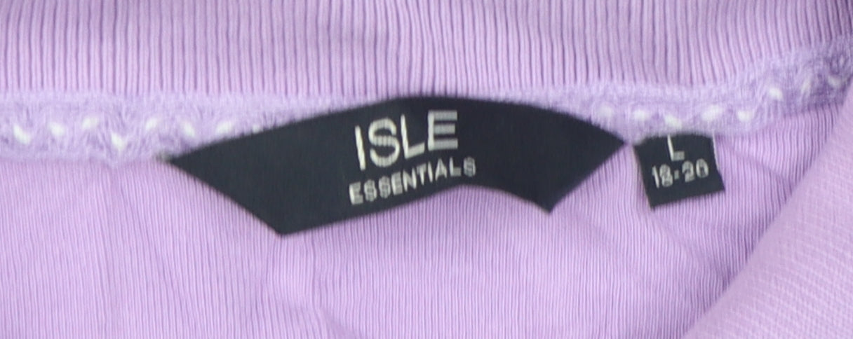 Womens UK Size L Isle Essentials Purple Basic Polo
