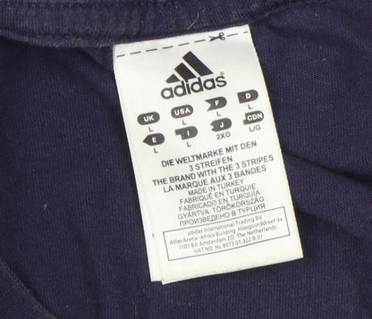 Adidas Men's Blue Graphic Logo T-Shirt, Size L