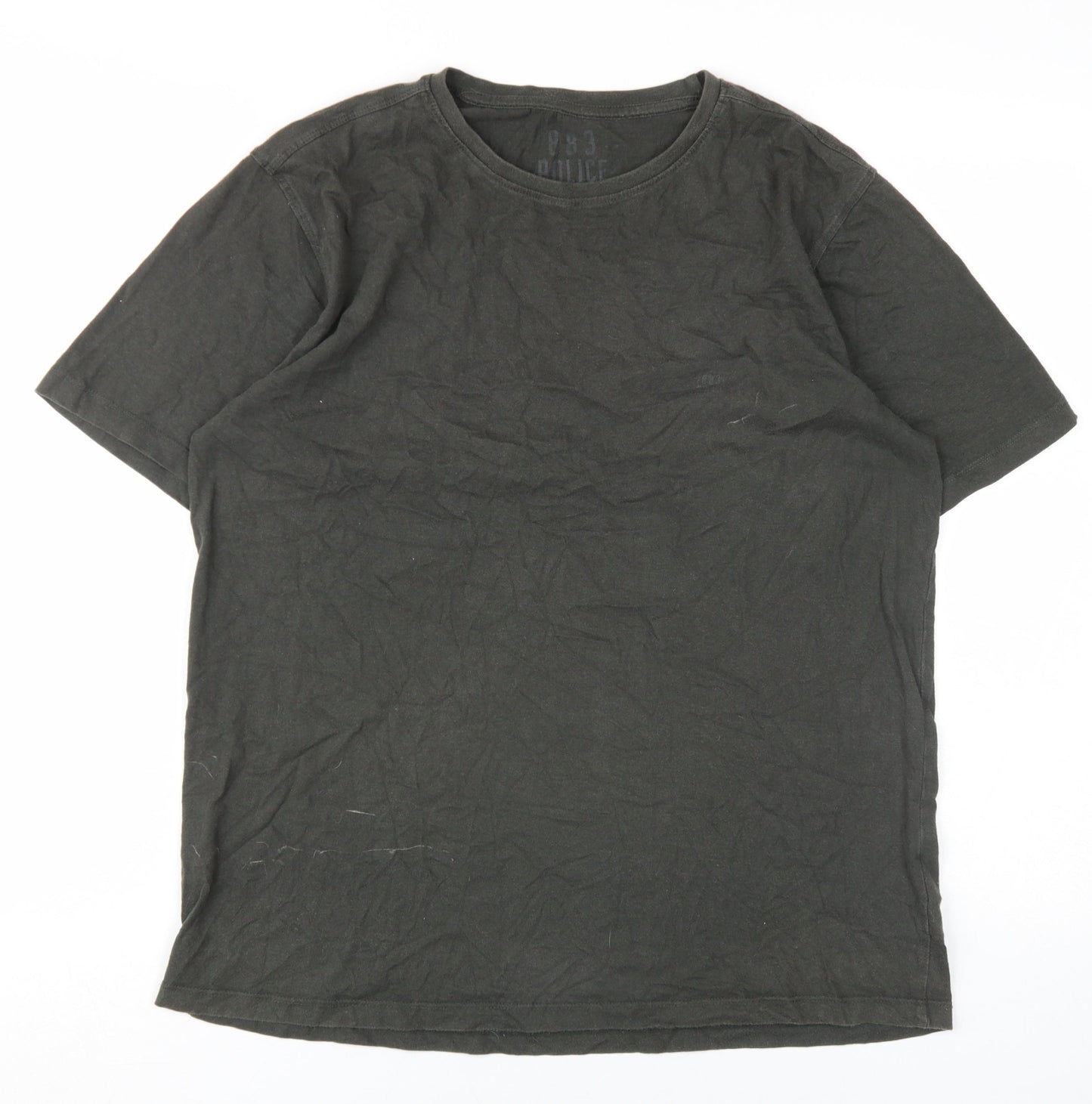 Police Men's Green L Cotton Short Sleeve T-Shirt