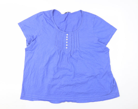 Womens UK Size 24 Rogers+Rogers Blue Basic T-Shirt