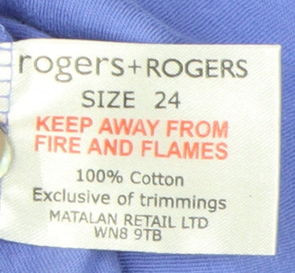 Womens UK Size 24 Rogers+Rogers Blue Basic T-Shirt
