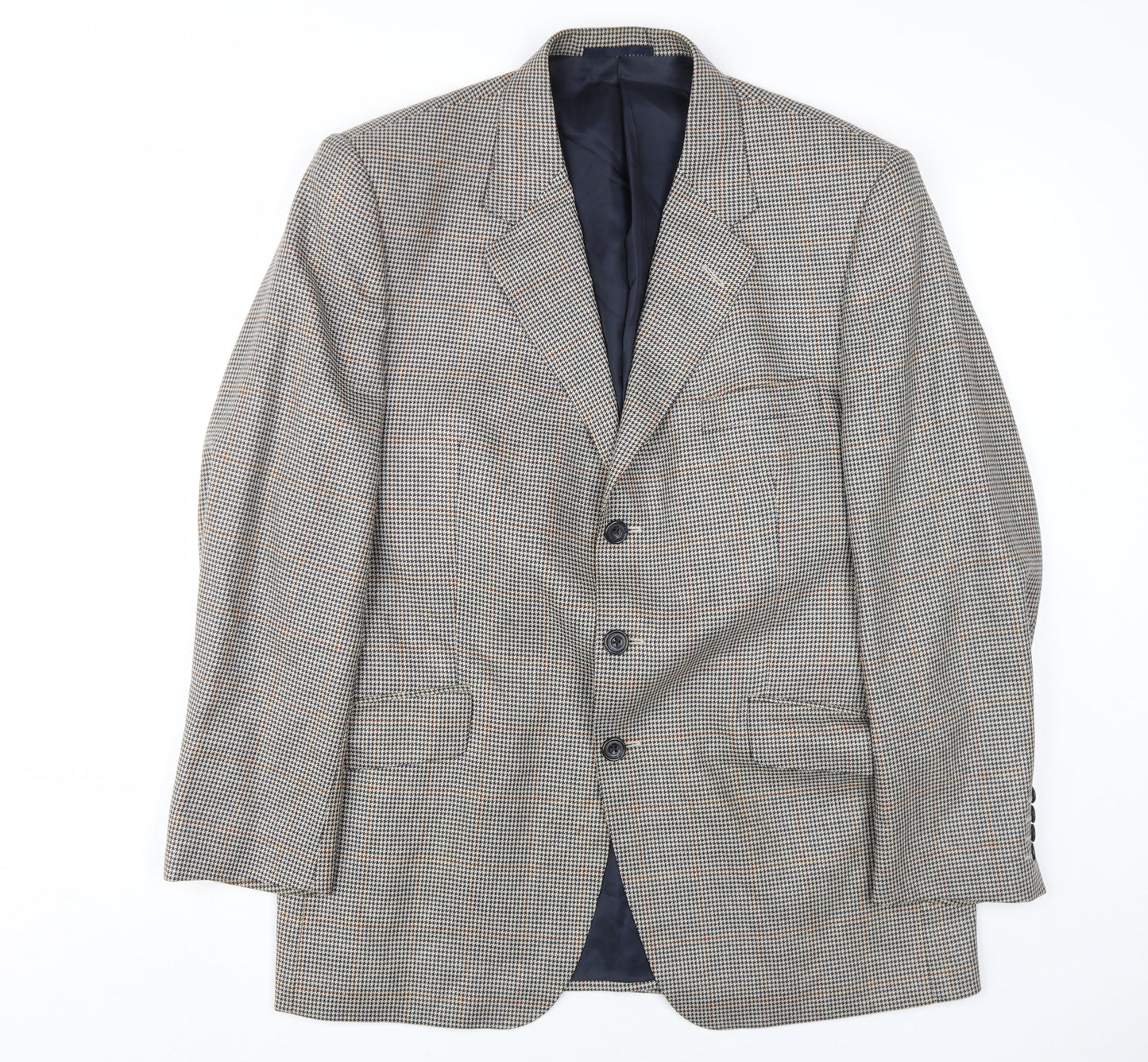 Aquascutum Men's Grey Checked Blazer, 42S