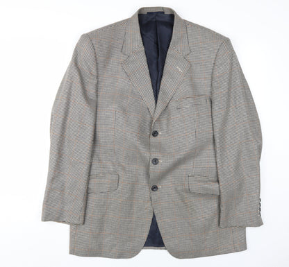 Aquascutum Men's Grey Checked Blazer, 42S