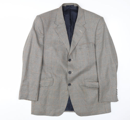 Aquascutum Men's Grey Checked Blazer, 42S