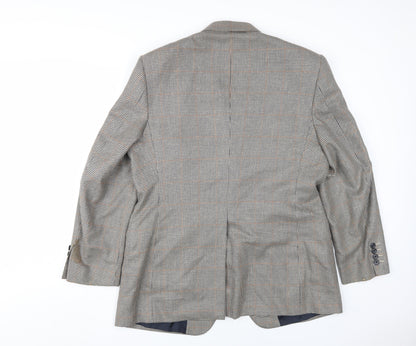 Aquascutum Men's Grey Checked Blazer, 42S