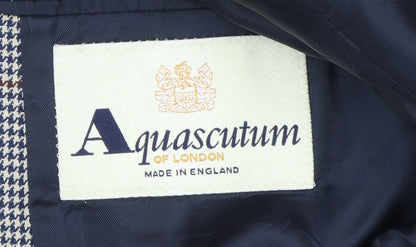 Aquascutum Men's Grey Checked Blazer, 42S